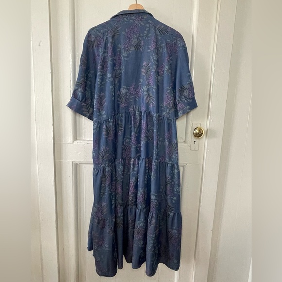 Natural Life Dress Womens XL Blue Floral Boho Relaxed Tiered Peasant Cottage - Picture 7 of 10
